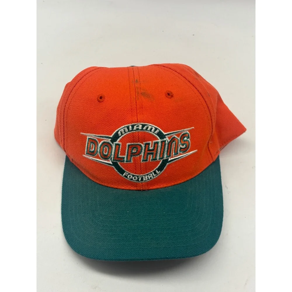 Vintage Miami Dolphins Sports Specialties Snapback Hat Orange Teal NFL 90s Cap